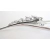 Silver alligator flower and ribbon hair claw clip with clear and AB crystals