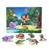 Wooden Forest Animals Sound Peg Puzzles for Toddlers Wooden Pegged Puzzle with Sound Effect for Toddlers and Preschoolers, Educational Learning Toy Gift