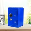 Kid Safe Piggy Bank, Metal Safe with Key, Money Saving Box for Children, Boys Girls Best Gift (Blue- Rectangular)