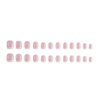 Hkanlre Short French Fake Nails Pink Press on Nails Acrylic Classic Square False Nails for Women and Girls 24PCS
