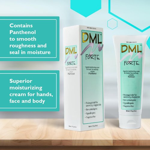 DML Forte Skin Care- Super-Hydrating Hand, Face, and Body Moisturizer/Hypoallergenic Face Moisturizer for Dry and Cracked Skin/Gentle Moisturizing Cream Safe for Faces and Sensitive Skin / 4 oz