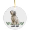 Funny Personalized Name Polish Lowland Sheepdog Cream Grey Gifts 2025 Christmas Tree Ornaments Circle Ceramic
