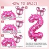 Kaemi 10Pcs Minnie Mouse Balloons Pink Huge Bow Birthday Number Balloons Set Minnie Aluminum Foil Balloons for Baby Shower 5th Birthday Party Decorations