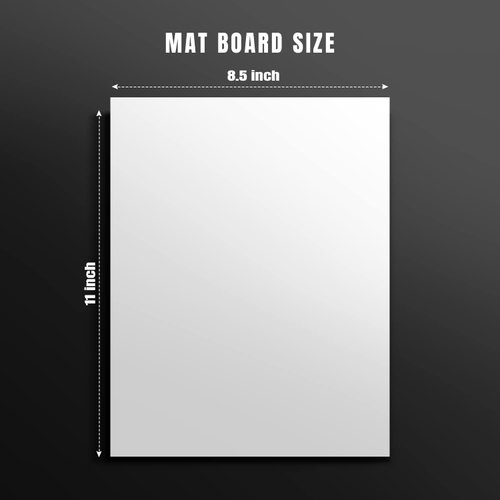 AUEAR, White 8.5x11 Uncut Mat Matte Boards for Picture Framing, Print, Artwork - Backing Boards 1/16" Thick, 15 Pack