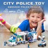 Police Car Command Center Police Truck, Police Mobile Car Building Toy, Motorcycle, Police Cop Patrol, 4 Minifigures Compatible with Lego City Police Transporter Truck, Ideal Gift 6-12 Kids, 510pcs