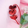 Valentine's Day Heart Headband, Red Sequin Love Hair Band Hoop Glitter Heart Hair Accessories Valentine Headdress Decoration For Women Girls Anniversary New Year Weddings Festival Party Gift