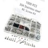 1000pcs Universal RC Screw Kit Screws Assortment Set Hardware Fasteners for Traxxas Axial Redcat HPI Arrma SCX10 Losi 1/8 1/10 1/12 1/16 Scale RC Cars Trucks Crawler, RC Screw Kit, Car Body Clips Pins