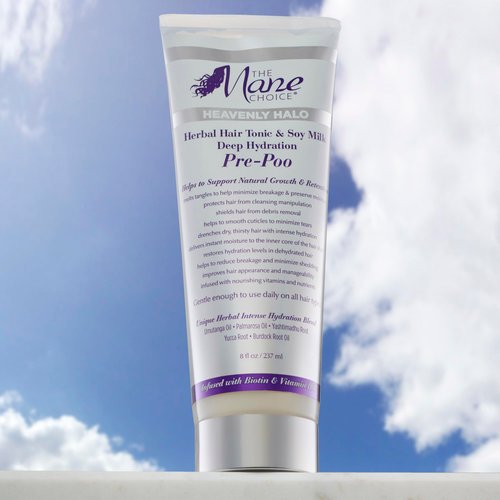 The Mane Choice Heavenly Halo Herbal Hair Tonic & Soy Milk Deep Hydration Pre Poo, Pre Shampoo for Coily, Wavy and Curly Hair, 8 Ounce