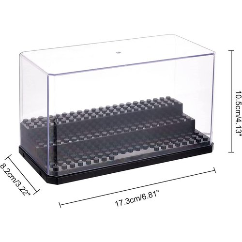OLYCRAFT Acrylic Minifigure Display Case Box Display Case for Minifigure Action Figures Blocks Removable Display Box Cube Showcase for Models Gifts Dustproof Storage Display Boxes - Black
