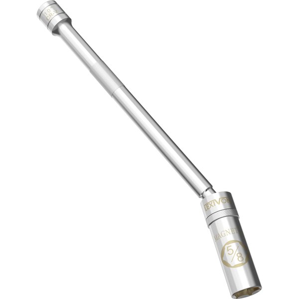 LEXIVON 5/8" Swivel Magnetic Spark Plug Socket, 3/8" Drive x 10" Total Length | Enhanced Magnetic Design with Thin Wall Socket, Cr-v Steel (LX-122)