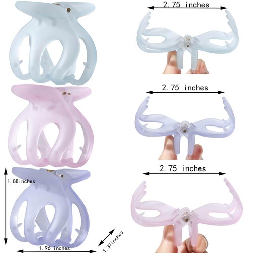 Kitiin Small Claw Clips Women High Ponytail holder Girls Cute Hair Clips for Thin Hair Partial Hair Jaw Clips for Bun Hair 3 Counts in Set Hair Styling Accessories (Colorful set)