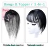 Bangs Hair Clip, Clip in Bangs Hair Toppers for Women 100% Real Human Hair, Clip on Bangs 360° 3D Cover Wispy Fake Clip in Hair Extensions for Women Daily (Natural Black, 3D 5 * 7 French Bangs)