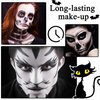 2PCS Black and White Face Body Paint,Skeleton Skull Face Painting Special Effects Makeup Kit with 2 Brushes,Clown Zombie Party Cosplay Art Theater Cosplay Halloween Face Paint Makeup Kit for Adults