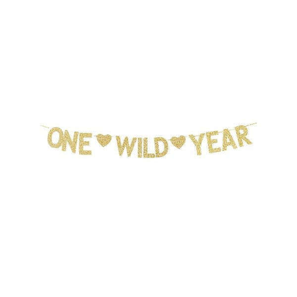 One Wild Year Banner, Babies/Kids 1st Year Birthday Banner, One Year Old Bday Party Decors