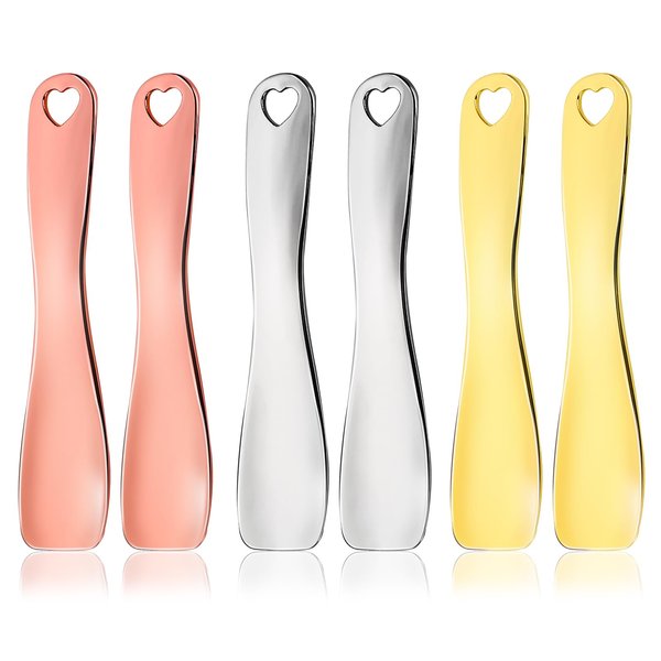 WLLHYF 6 PCS Metal Cosmetic Spoon Skincare Spatula Stick Applicator Beauty Spa Mini Spoon Skin Care Facial Cream Mask Scoop Makeup Tools for Facial DIY Mask Mixing