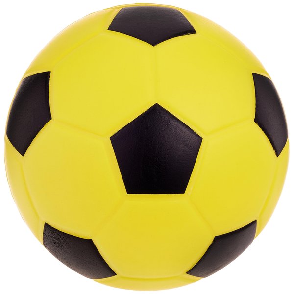 Champion Sports Coated High Density Foam Soccer Ball, Yellow, Black, 4