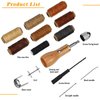 WILLBOND 12 Pcs Sewing Awl Kit Portable Leather Sewing Awl Kit Including Handheld Sewing Repair Awl Straight and Bent Needles and 8 Rolls Waxed Threads with Small Screwdriver for DIY Craft
