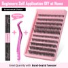DIY Lash Extension Kit 200pcs Individual Lashes Cluster 30D+40D 8-16mm Mix Lash Clusters D Curl Eyelash Extension Kit Eyelashes Clusters with Lash Bond and Seal and Lash Applicator Tool