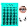 VAVALASH DIY Lash Extension Pixie Cluster Lashes Clear Band Lash Clusters Natural Volume Individual False Lashes Invisible Band Eyelash Clusters DIY Lashes at Home (Pixie,8-18mm)