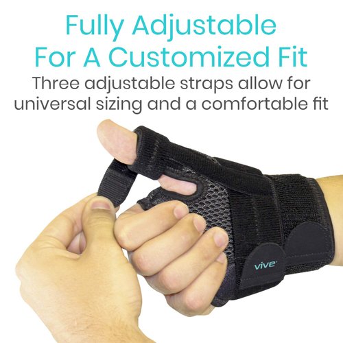 Vive Thumb & Wrist Brace for Right or Left Hand - Spica Splint Brace for Carpal Tunnel, Tendonitis, & Arthritis in Hands or Fingers - Compression Support for Women Men - Stabilizer Relief for Bowling