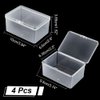 NBEADS 4 Pcs Mini Plastic Storage Containers Box, 3.94x2.6x1.52 Inch Plastic Card Case Holder Clear Rectangle Box with Lid Beads Storage Containers for Storage of Small Items Crafts Jewelry