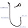 Fishing Hooks Offset Octopus Circle Hooks Saltwater, 100pcs Black High Carbon Steel Strong Barbed Fish Hooks Freshwater Size 2/0