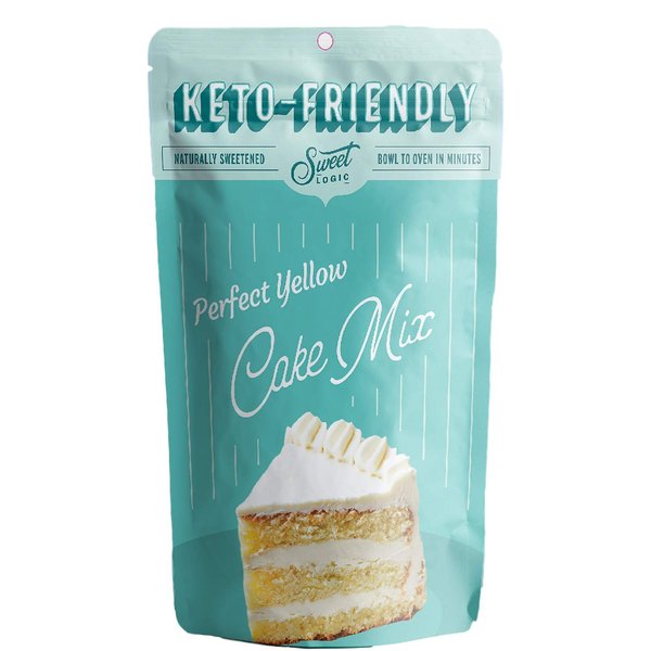 SWEET LOGIC Keto Baking Mix | Delicious Keto Baked Goods With Just 1-2G Net Carbs Per Serving | Gluten Free, Naturally Sweetened Low Carb, Diabetic Friendly | (Yellow Cake)