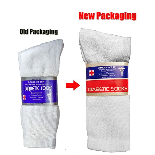 LM 12 Pairs Diabetic Crew Socks Unisex 9-11, 10-13, 13-15 Black Grey White (10-13, White)