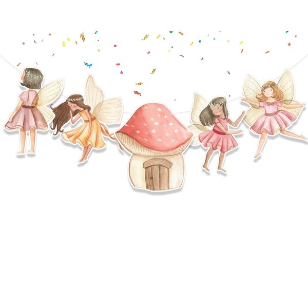 Fairy Birthday Banner Cute Fairies 1st Birthday Party Supplies | Baby Shower| Birthday Decorations for Garden Theme Party