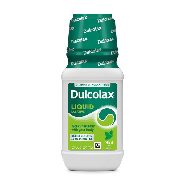 Dulcolax Saline Laxative Liquid, Fast & Gentle Constipation Relief, Mint Flavor, Magnesium Hydroxide 1200 mg, 12 fl. oz.