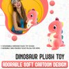 NUGEMS Dinosaur Plushies Toys Dino for Toddlers 16 in. Cute Stuffed Animal Soft Plush Birthday Gifts for Kids, Teens Adults (Pink)