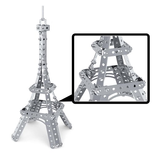 Metal Tower Model Kits for Boys 8-12, 225PCS Mini Eiffel Tower 3D Puzzle Model Kits for Adults DIY Building Toys for Kids,Erector Sets 1:1000 Eiffel Tower Construction Kit Paris Famous Landmark Series