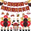 Chilfamy Casino Party Decorations, Las Vegas Theme Party Supplies with Casino Birthday Banner, Hanging Swirl Decors, Cake Toppers, Balloons for Men Women Poker Game Night Party