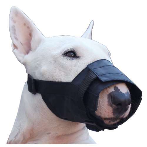 Nylon Dog Muzzle Adjustable Black (Medium: 7.5"-10.25" Snout)