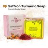 SHE MADE Moisturizing Saffron Turmeric Soap Bar (100g) | Bath Soap for Luxurious Natural Cleansing for All Skin Types - Made with Anti Ageing Properties