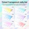 Beetles Jelly Gel Nail Polish, 6 Colors Summer Crystal Glass Translucent Pastel Gel Polish Blue Red Green Purple Yellow Soak Off UV Gel Polish with Mermaid Bubble Beads Nail Art Rainbow Nails