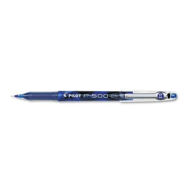 Pilot, Precise P-500 Gel Ink Rolling Ball Stick Pens, Marbled Barrel, Extra Fine Point 0.5 mm, Blue, Pack of 12