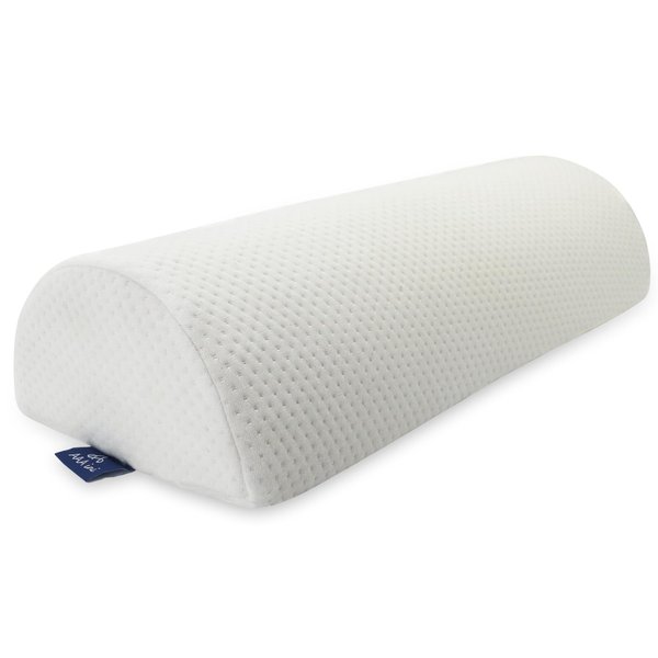 AAAini Half Moon Bolster Knee Pillow, Back Pain Relief Memory Foam Leg Pillow, Semi Roll Round Lumbar Leg Wedge for Side Sleepers - Reducing Head Neck Spine Hip Pressure - L