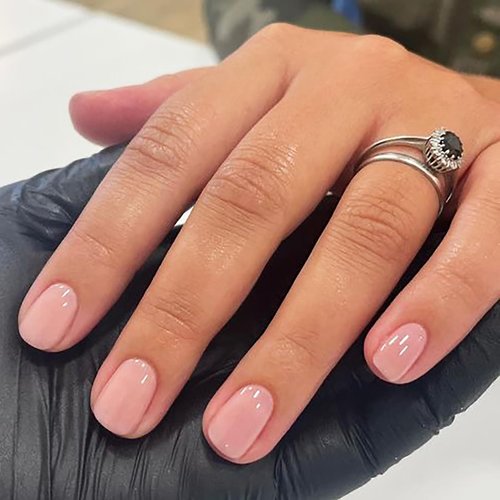Pink Press on Nails Short Square Fake Nails With Solid Color Design Full Cover False Nails Glossy Glue on Nails Stick on Nails Cute Press on Nails Reusable Artificial Nails for Women DIY Manicure