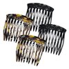 HYFEEL Hair Side Combs - Small French Side Hair Comb Clips for Women Decorative Bun Twist Hair Styling Accessories -4 Pcs (Black, Brown Onyx)