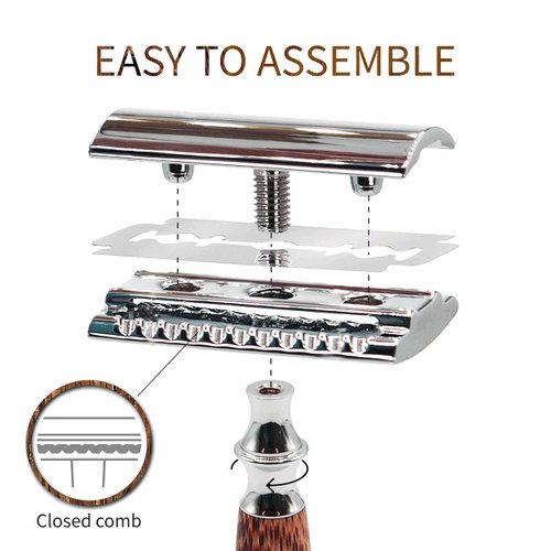 Safety Razor Silver | Bamboo Double Edge Razor | Mens Razors for Shaving | Safety Razor For Women | Shaving Razor | Double Edge Safety Razor | Single Blade Razors for Men | Reusable Razor | Bambaw