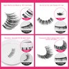 False Eyelashes - 7 Pairs Cuttable Fake Eyelashes,Wispy Lashes Natural Lashes Manga Lashes,Washable, Fluffy Faux Mink 5D Cat Eye Lashes,Reusable,Featherlight, Contact Lens Friendly