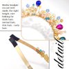 YBSHIN Rhinestone Headband Gold Crystal Hair Band Pearl Hair Hoop Wedding Headpiece Bridal Headwear for Women and Girls