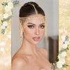 SAWINDA Gold Rhinestone Head Chain Jewelry Tassel Crystal Pendant Headpiece Wedding Bridal Halloween Costume Prom Hair Chain Headbands Goddess Egyptian Head Piece for Women and Girls