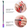 2PCS Cuticle Pusher and Cutter with Storage Case,Professional Cuticle Pusher Nail Polish Remover Stainless Steel Manicure Tool Set,Durable Pedicure Manicure Tools for Fingernails Toenails (Chameleon)