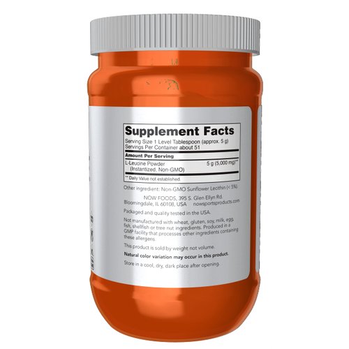 NOW Foods Sports Nutrition, L-Leucine Powder, Builds Lean Tissue*, Amino Acids, 9-Ounce