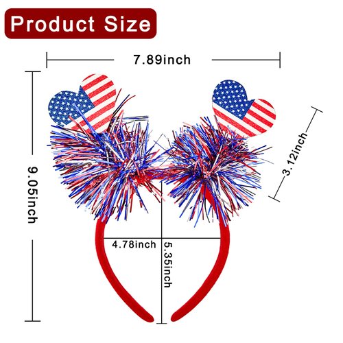 Xepeelo 4th of July Headband Headbands Independence Day for Girl Star Shape Hairbands Shiny Ribbon Hair Band Design Patriotic Memorial Day Hair Decoration Supplies 1Pcs