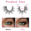 Cat-Eye Lashes Wispy Eyelashes 15mm Fox Eye Lashes Angel Wing Lashes Faux Mink False Eyelashes Natural Look 5 Pairs pack (5P-B27)