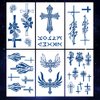 Oottati 6 Sheets Semi Permanent Fake Waterproof Arm Temporary Tattoo Stickers Long Lasts 1-2 Weeks, Cross Wing Skull Finger Flower Snake, Realistic Appearance Natural Fading