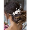 Wedding Flower Bridal Hair Comb Rhinestone Hair Pieces for Brides Pearl Bridal Hair Pins Flower Girl Headpiece Wedding Flower Hair Accessories for Brides YISSION